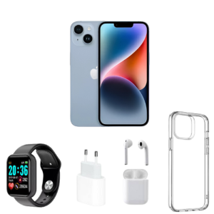 iPhone 15 - 128GB Package Deal (Phone + Charger + Earpods + Smartwatch + Cover)