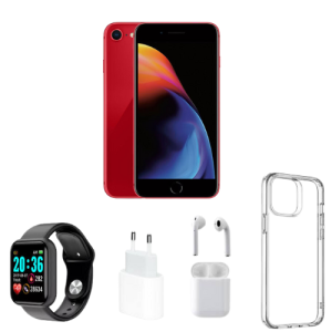 iPhone 8 - 64GB CPO Package Deal (Phone + Charging Cable + Earpods + Smartwatch + Cover)